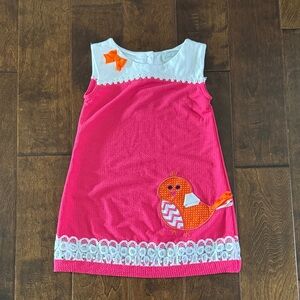 Emily Rose Pink and White Dress with Floral Detail